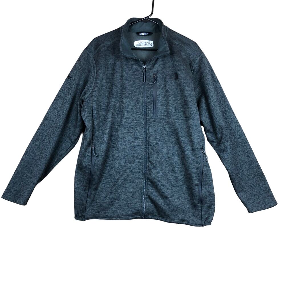 The North Face Mens Jacket Heathered Gray Canyonlands Hiking Casual Full Zip XL